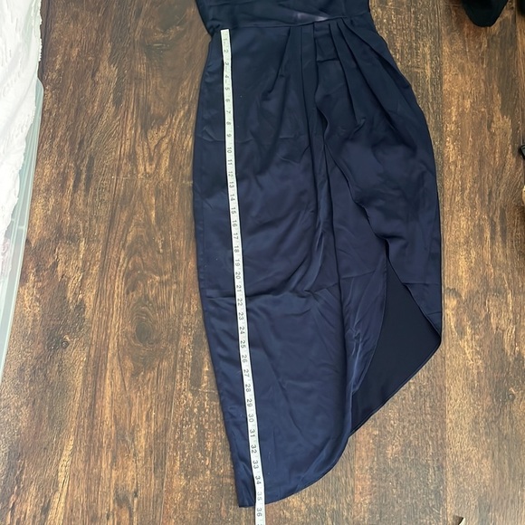 Lulus Navy Blue One-Shoulder Asymmetrical Midi-Dress size Small - Picture 10 of 10
